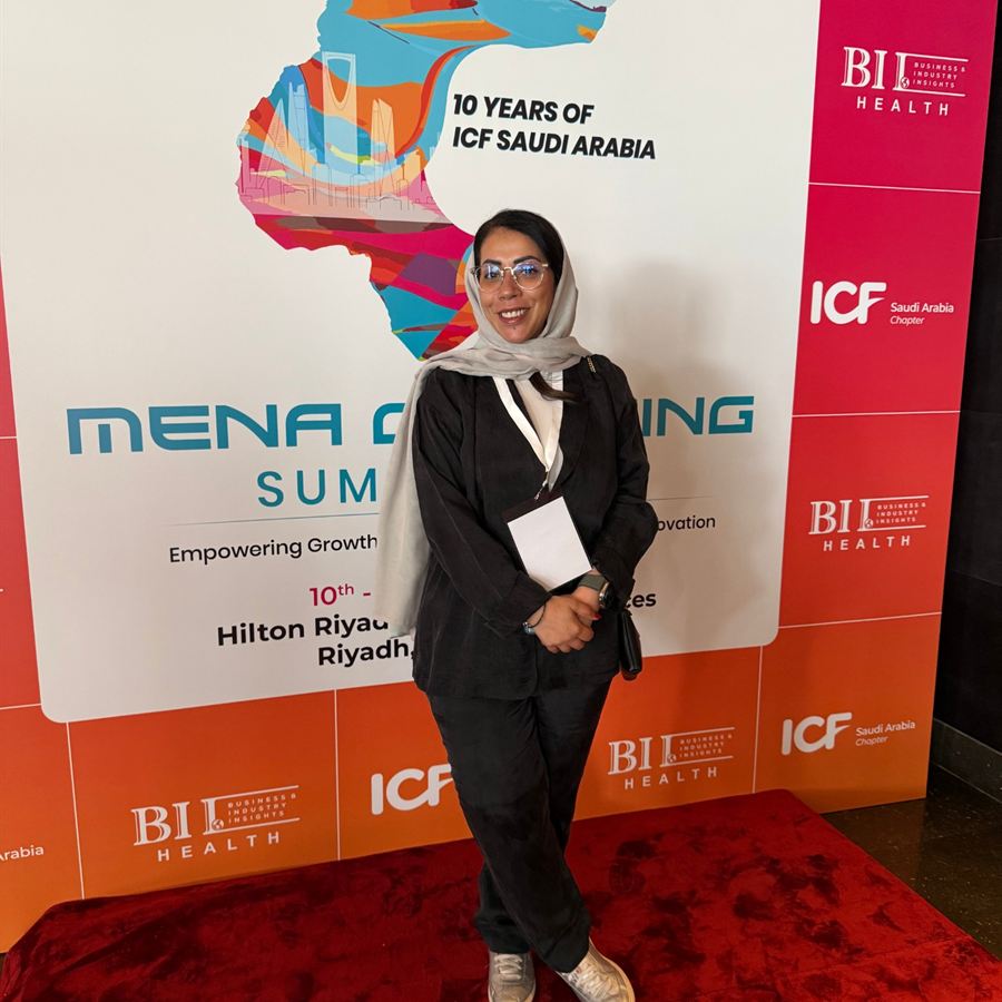 Yousra at the MENA Coaching Summit celebrating 10 years of ICF Saudi Arabia